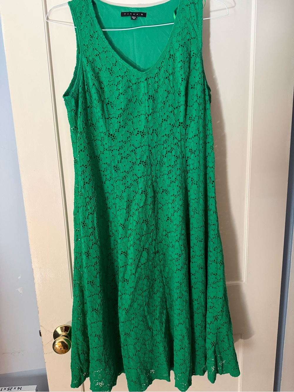 Tiana B. Emerald Green Lace Midi Dress